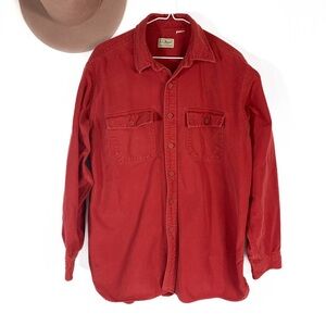 LL Bean Faded Red Button Down Shirt